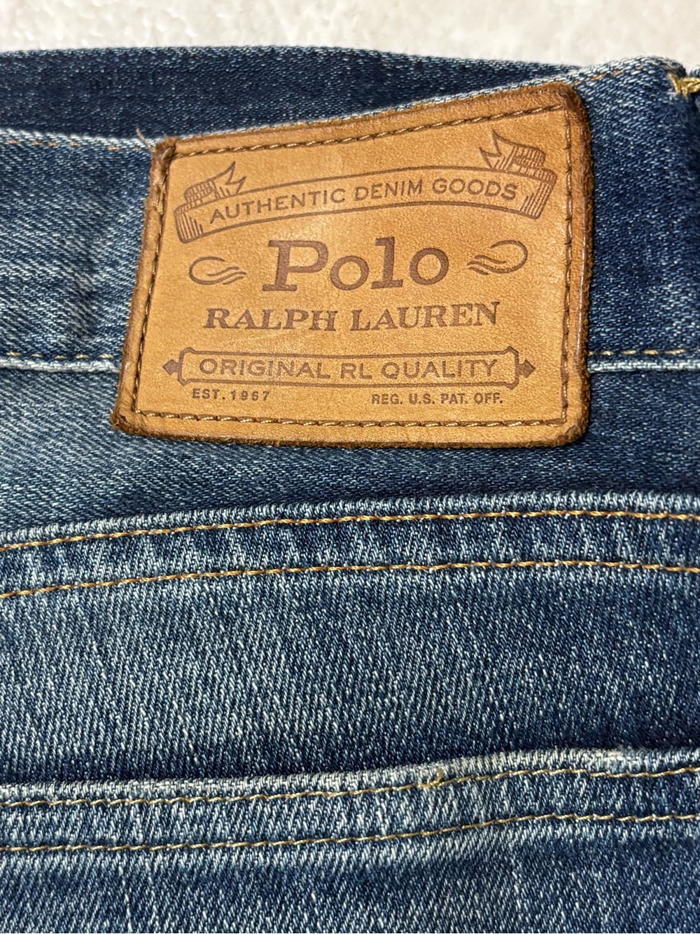 Polo Ralph Lauren Jeans Varick Slim Straight Distressed Patchwork 34 X 30 - Picture 12 of 14